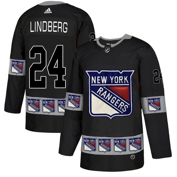 Men New York Rangers #24 Lindberg Black Adidas Fashion NHL Jersey->new york rangers->NHL Jersey